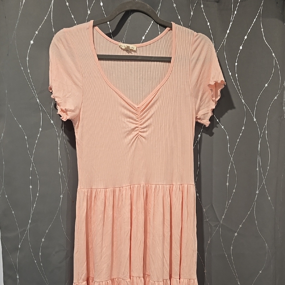 Pink Flutter Sleeve Ruched Blouse